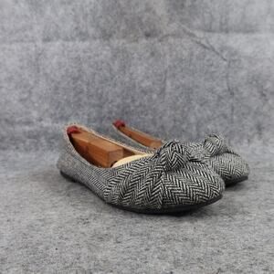 Charles Albert Shoes Womens 6 Ballet Flats Knot Toe Fashion Classic Chevron Gray